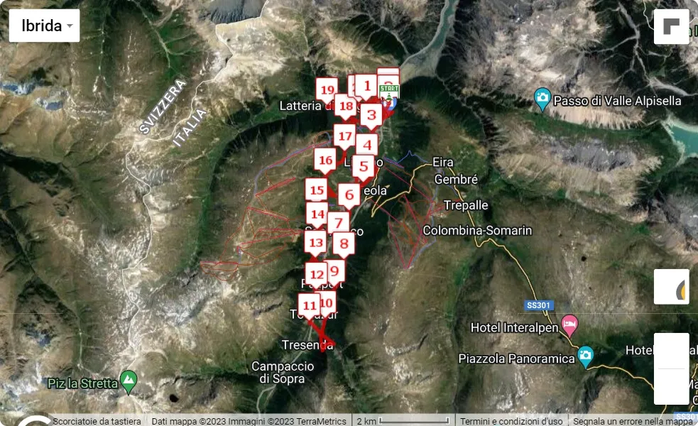 StraLivigno 2023, 21.0975 km race course map