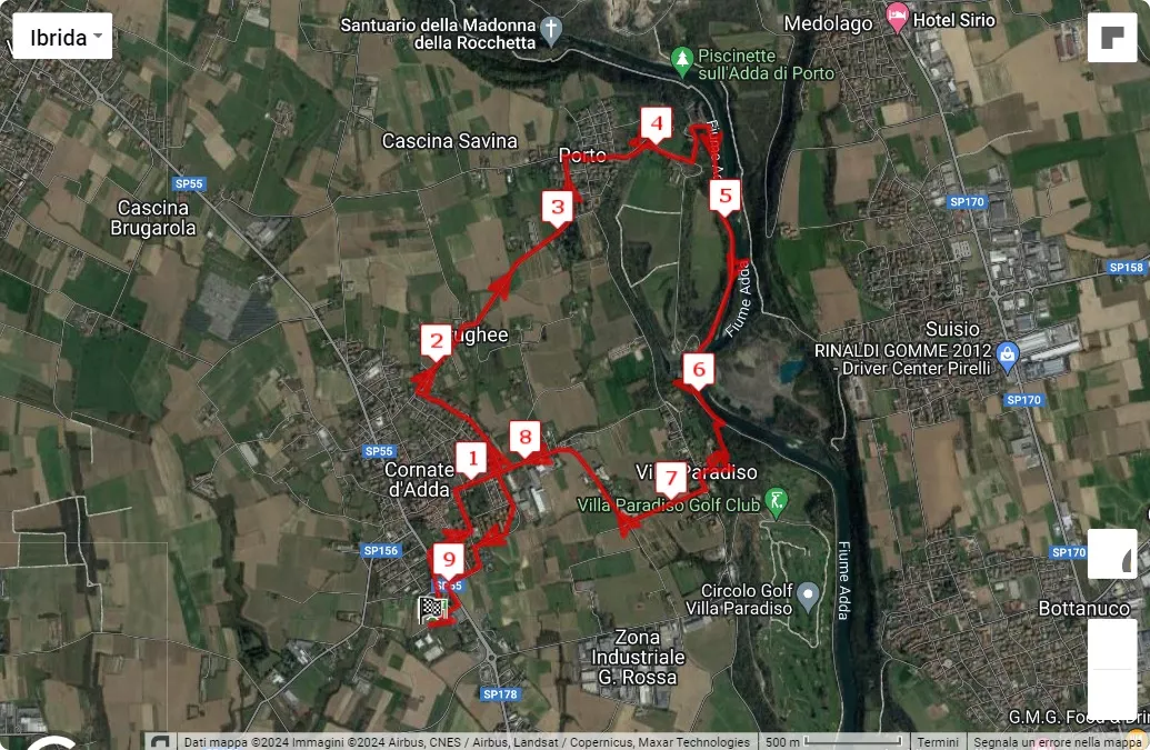 6° Corri con Energia, 9 km race course map