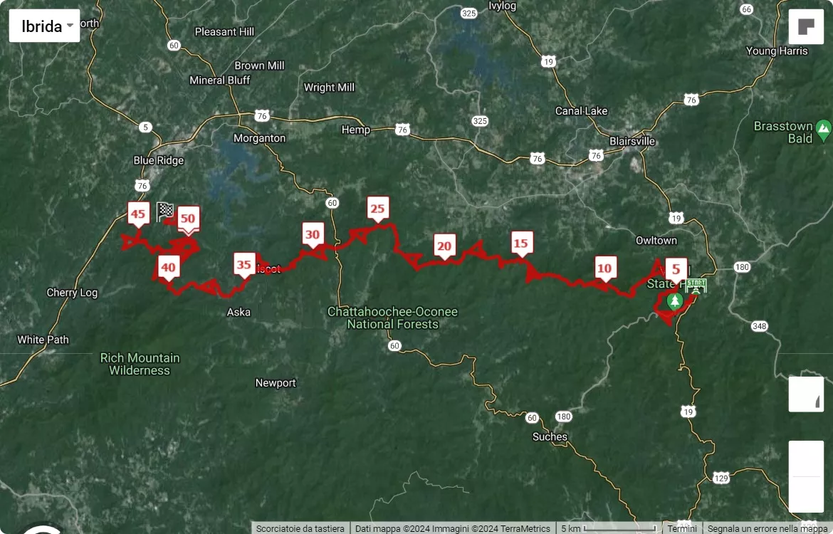 Cruel Jewel, mappa percorso gara 90.104 km