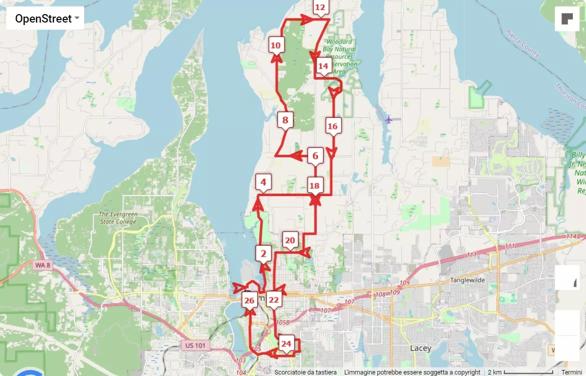 Capital City Marathon, 42.195 km race course map