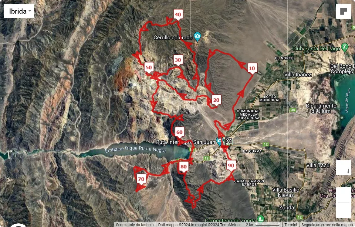 Desafio Punta Negra Trail, mappa percorso gara 100 km
