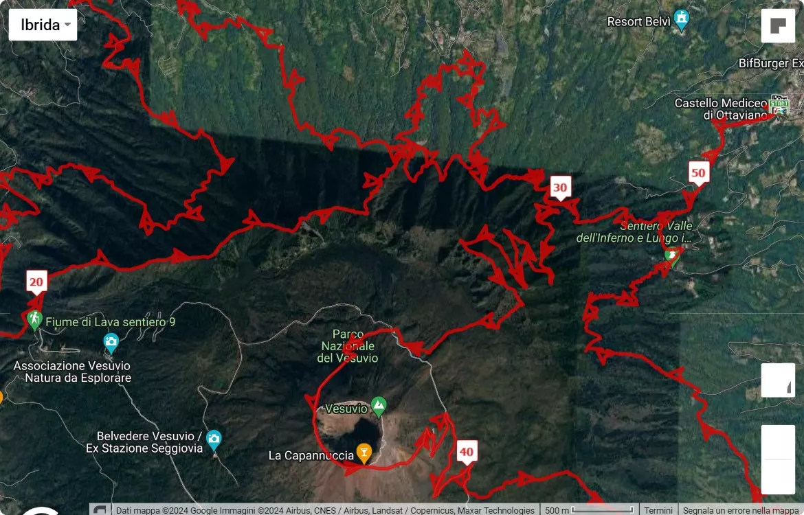 6° Vesuvio Ultra Marathon, mappa percorso gara 50 km