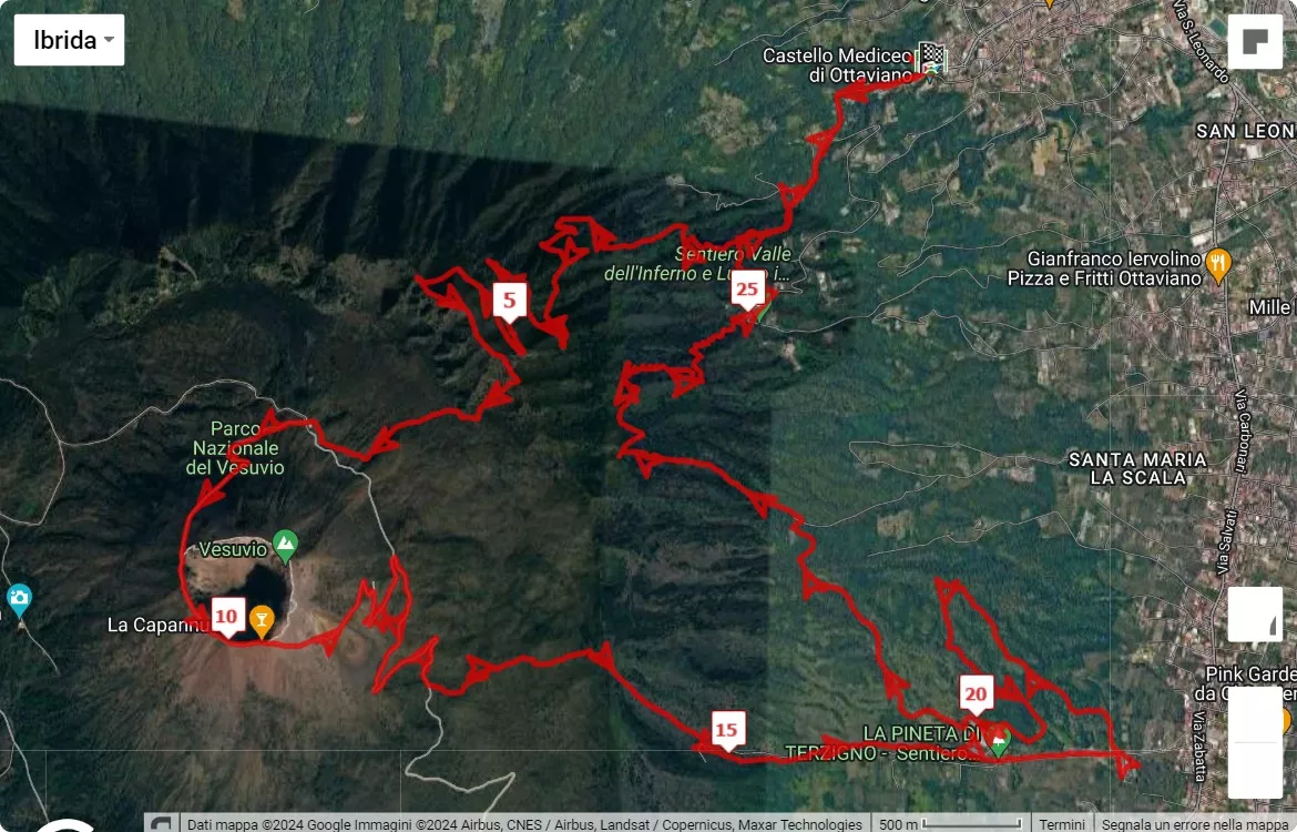 6° Vesuvio Ultra Marathon, mappa percorso gara 30 km
