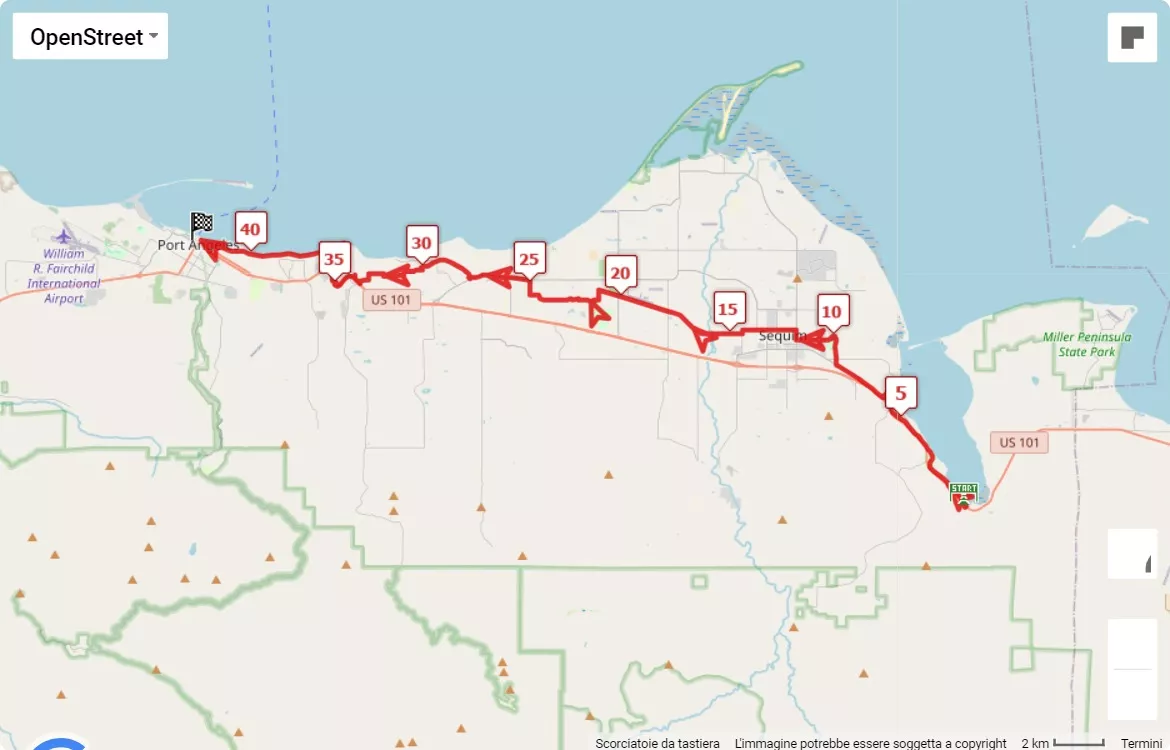 North Olympic Discovery Marathon, mappa percorso gara 42.195 km