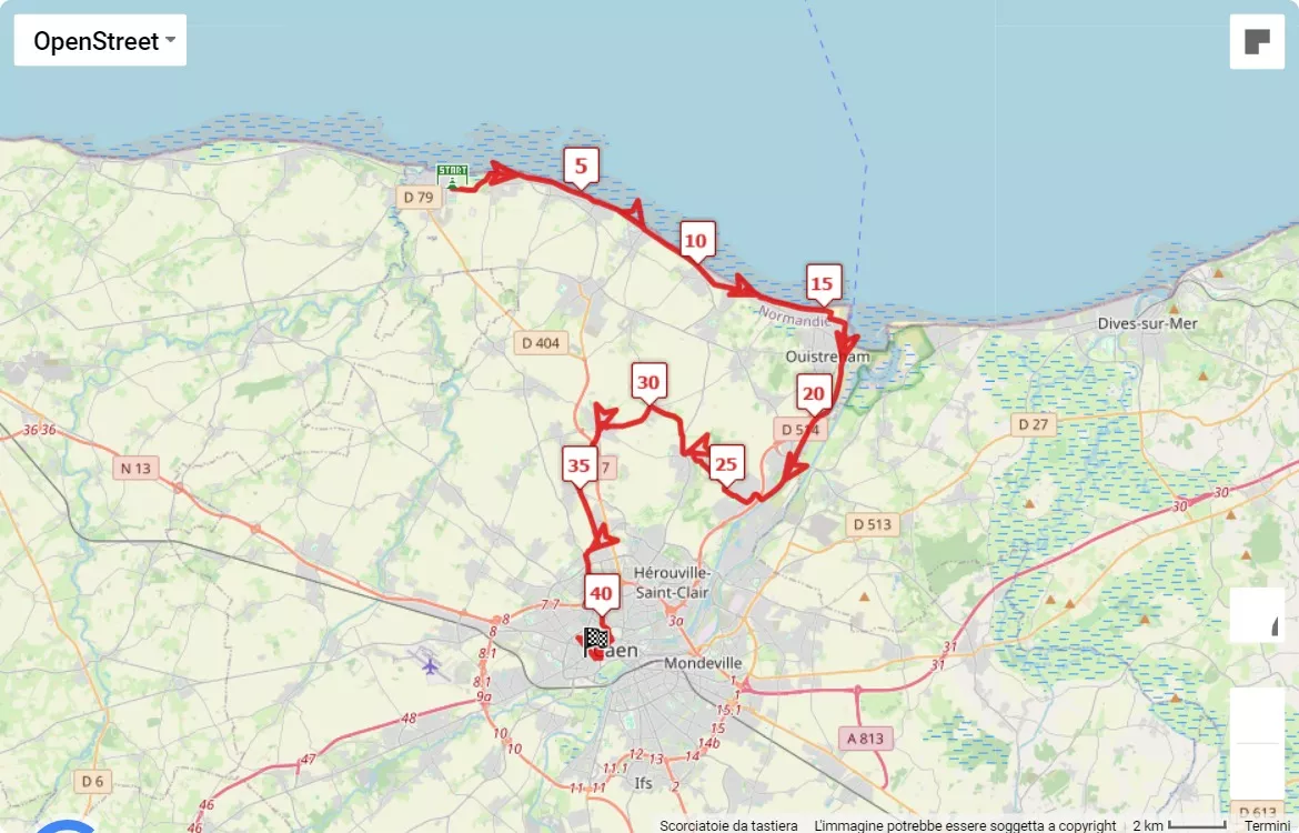 mappa percorso di gara Marathon de La Liberté 2024