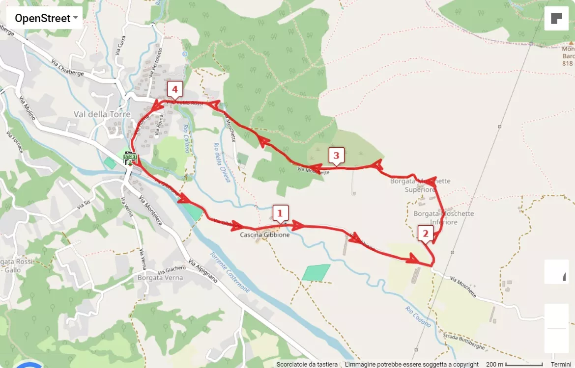 7^edizione  La Cursa 'd la Val, mappa percorso gara 4.5 km