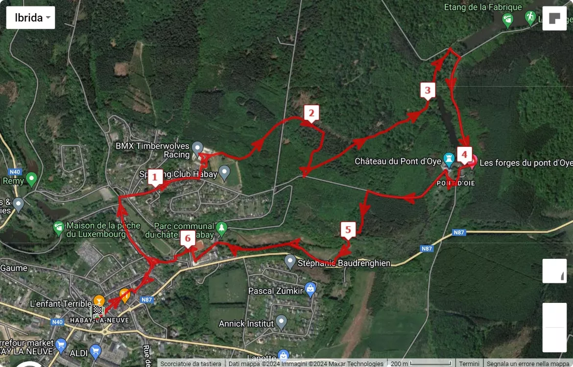 Les Forges de la forêt d'Anlier 2024, 7 km race course map