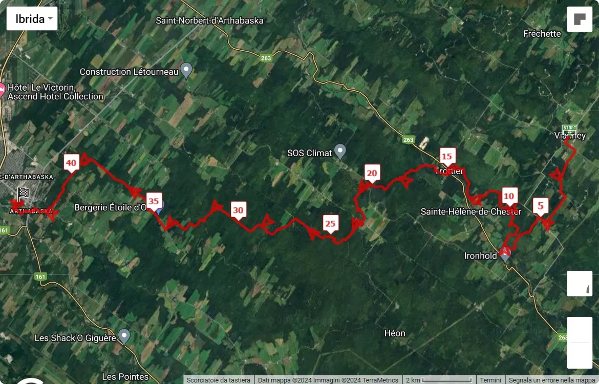 Notos Ultra Trail, 45 km race course map