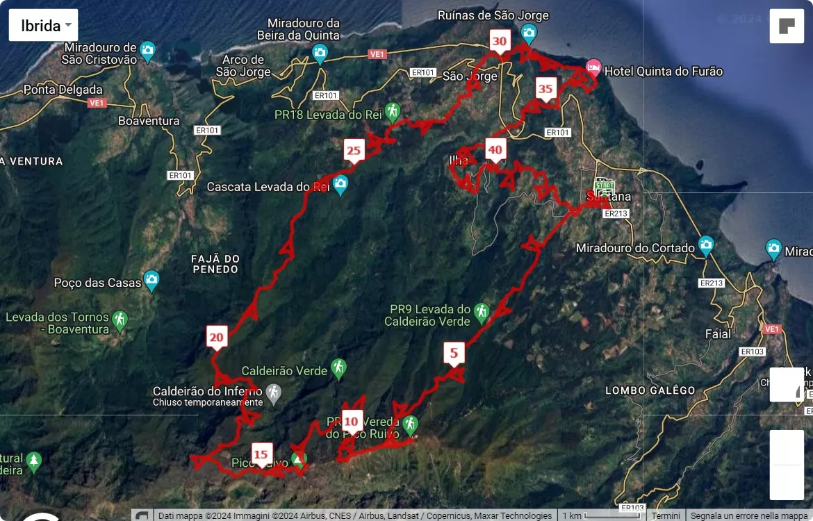 race course map Ultra Skyrunning Madeira