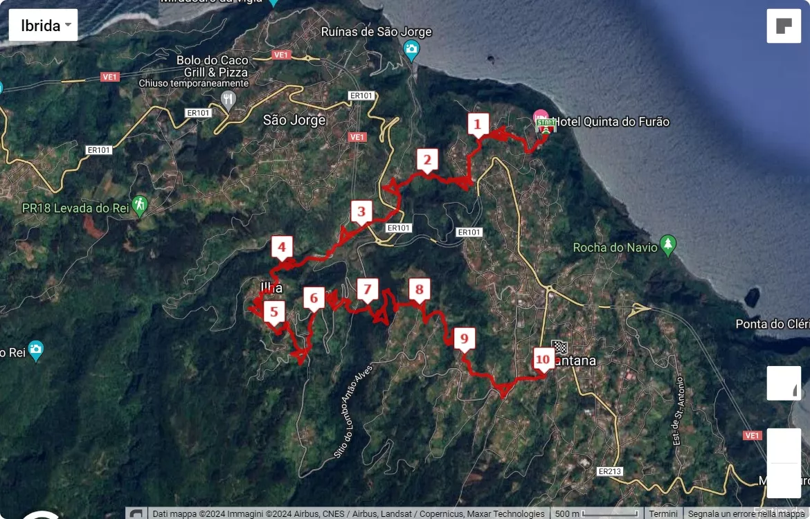 Ultra Skyrunning Madeira, mappa percorso gara 12 km