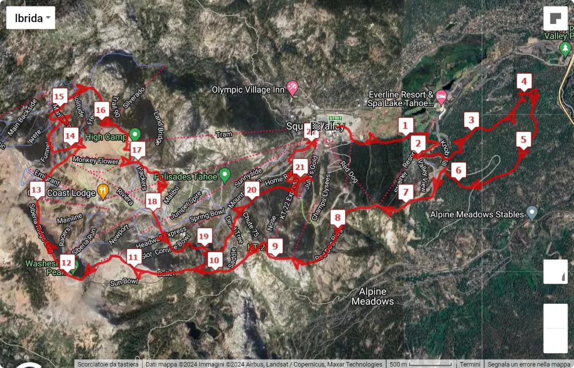 Broken Arrow Skyrace, 23 km race course map