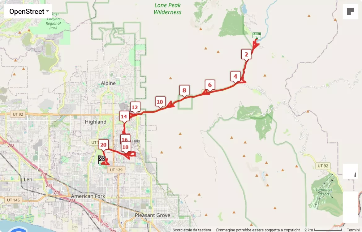 Runtastic TIMP, 21.0975 km race course map