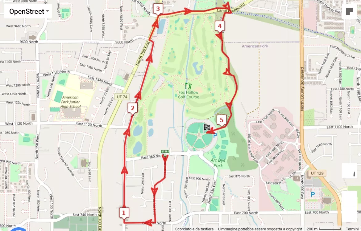 Runtastic TIMP, 5 km race course map