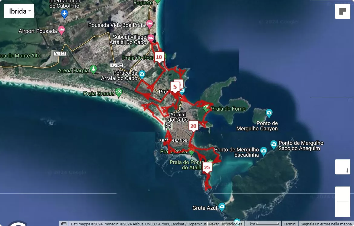 mappa percorso di gara WTR Arraial do Cabo