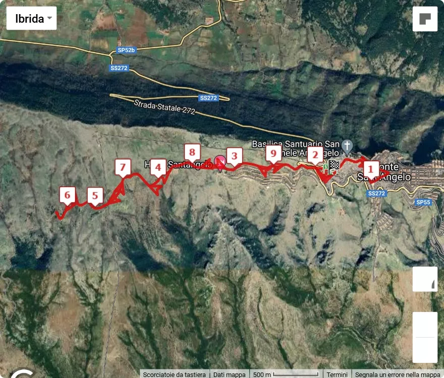 12^ CorriMonte 'Memorial Vito Prezioso', 9.9 km race course map