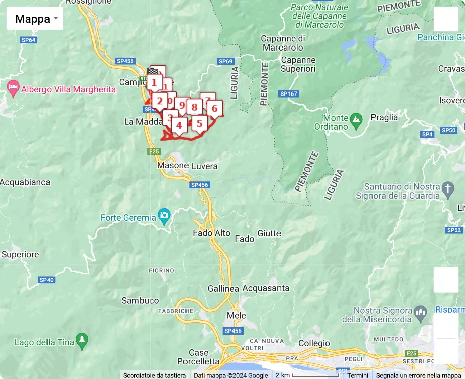 Trail della Filigrana 12k 2024, mappa percorso gara 12.4 km