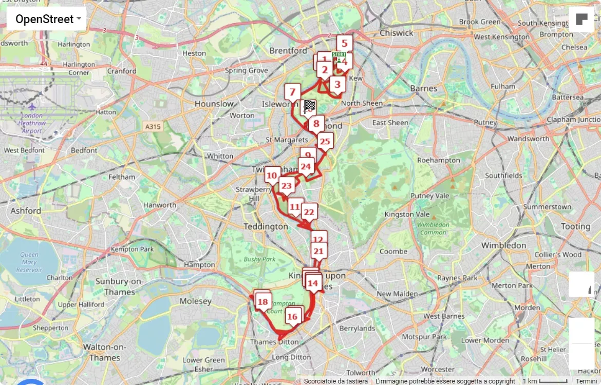 GoFundMe Richmond RUN-FEST, mappa percorso gara 42.195 km