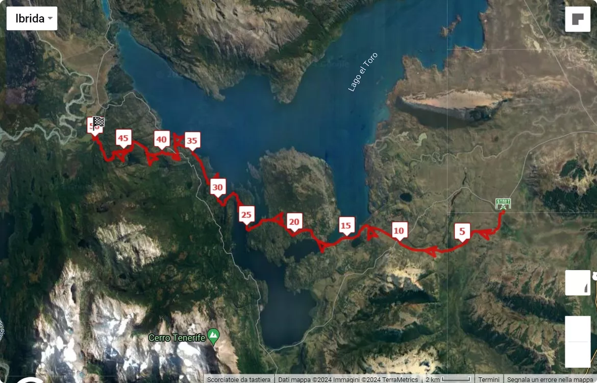 Ultra Paine, mappa percorso gara 50 km