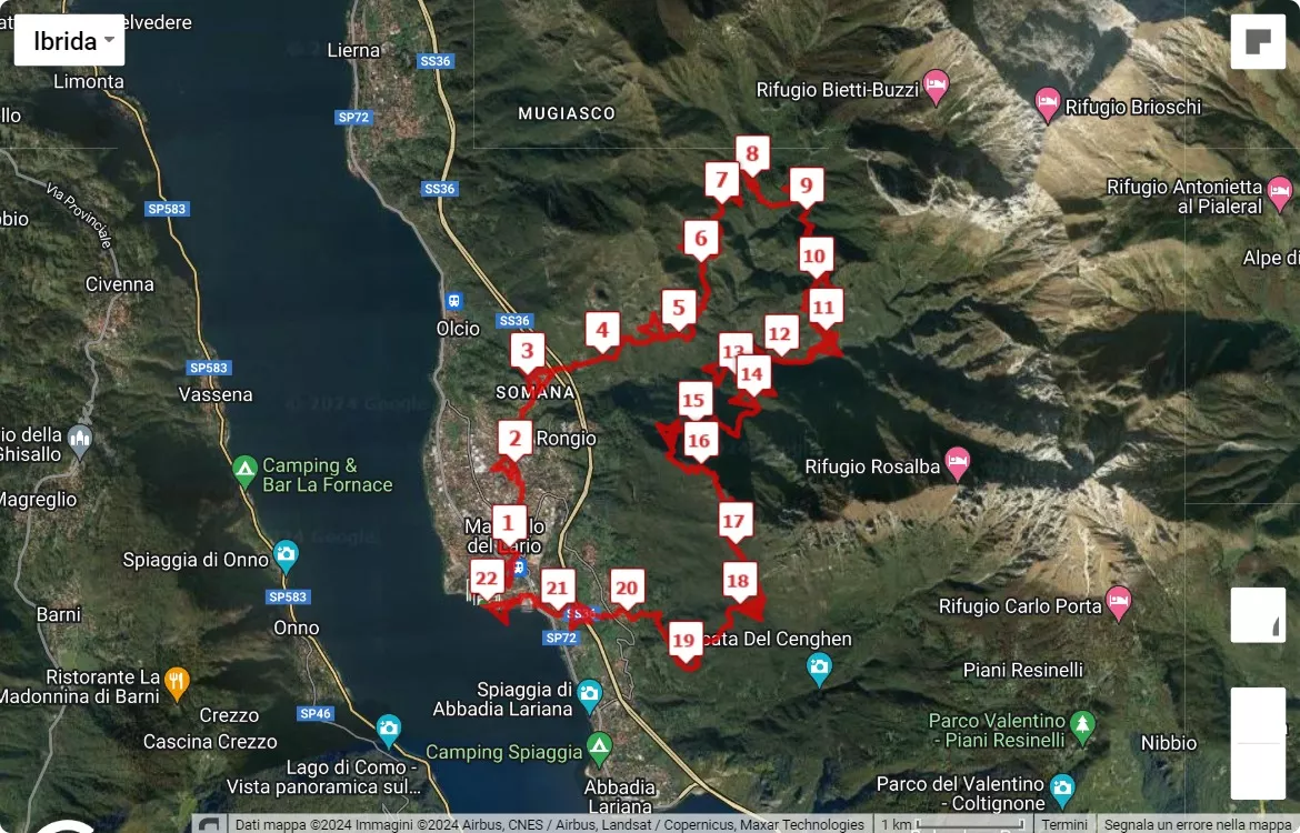 Trail Grigne Sud - 7° edizione, 22 km race course map