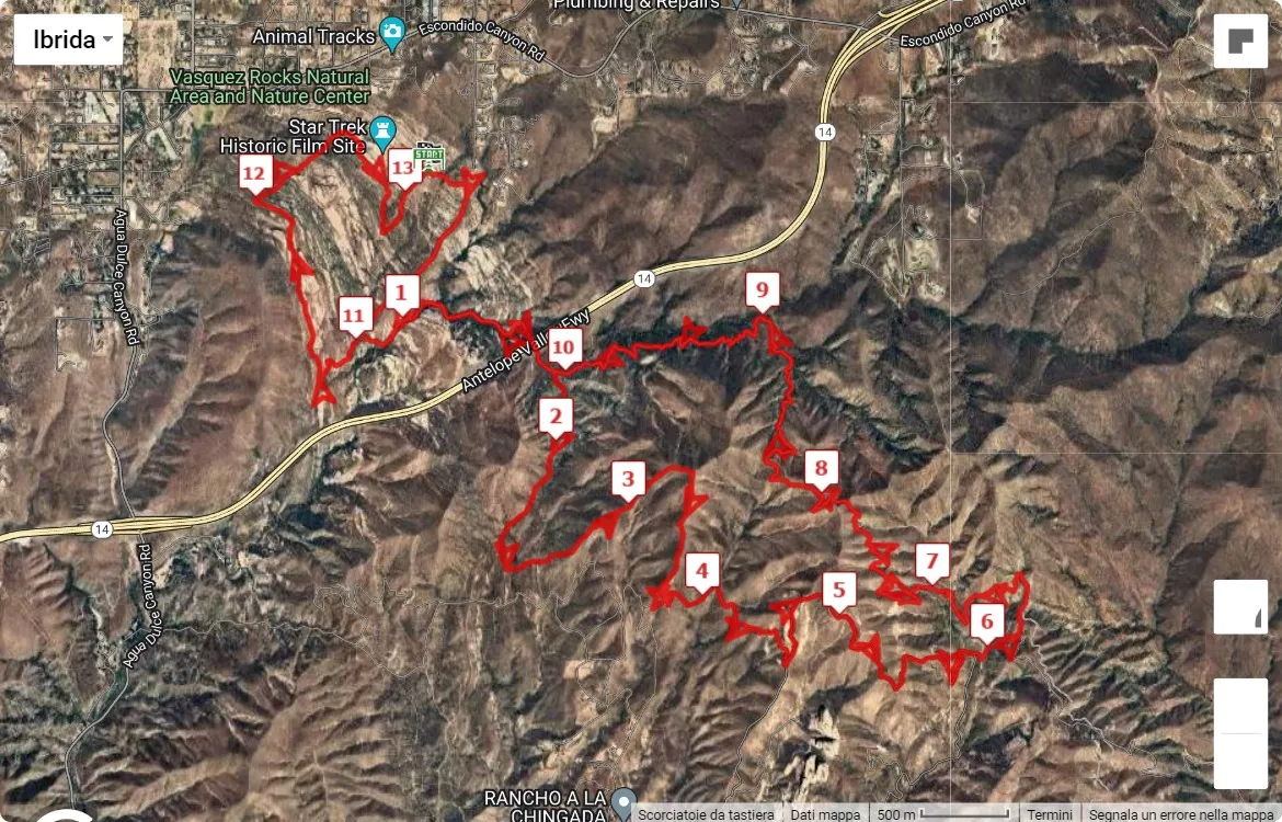 mappa percorso di gara SPACEROCK Trail Race