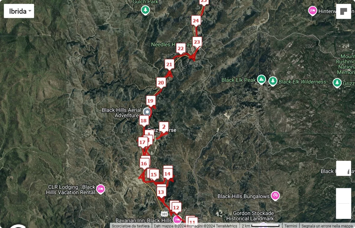 race course map Run Crazy Horse Marathon 2024