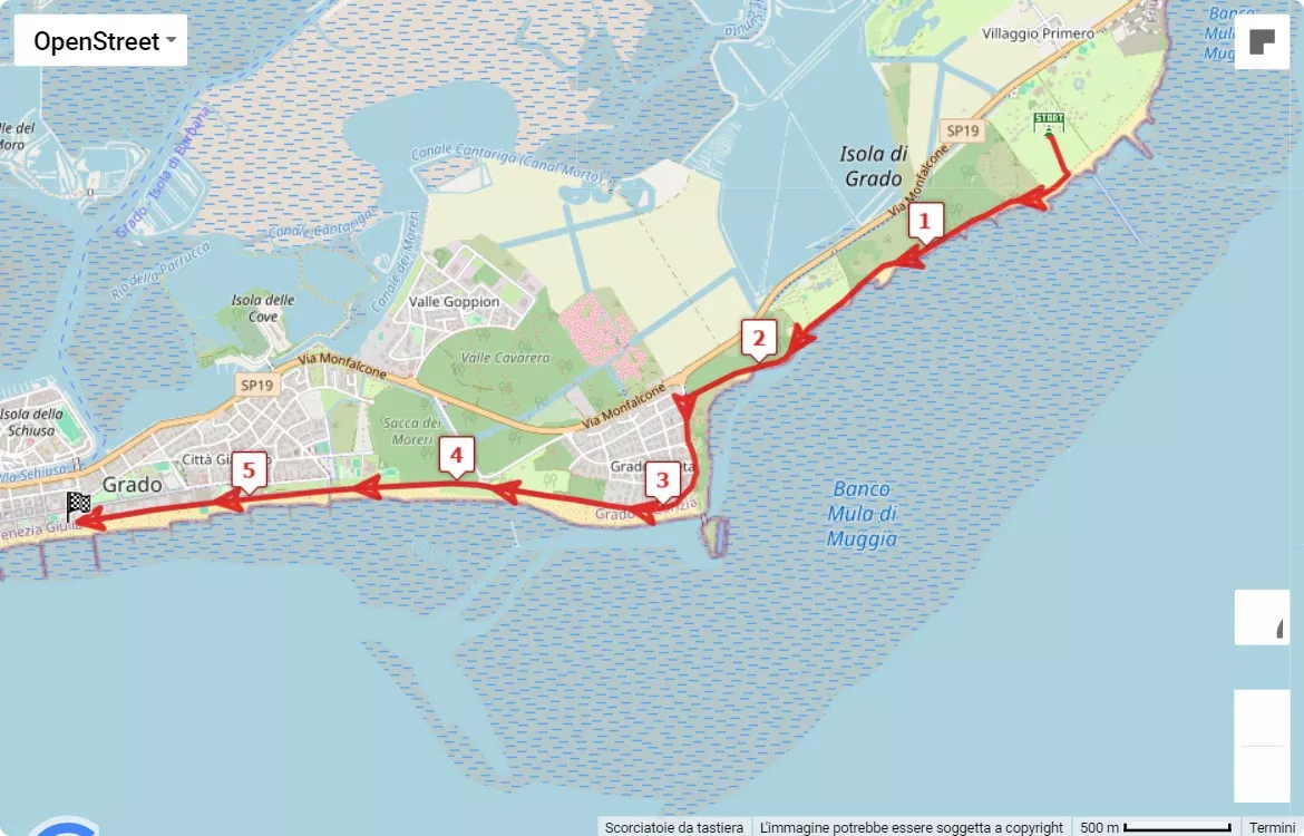 4th Mytho Marathon - The 42,195km of Friuli Venezia Giulia, 6 km race course map