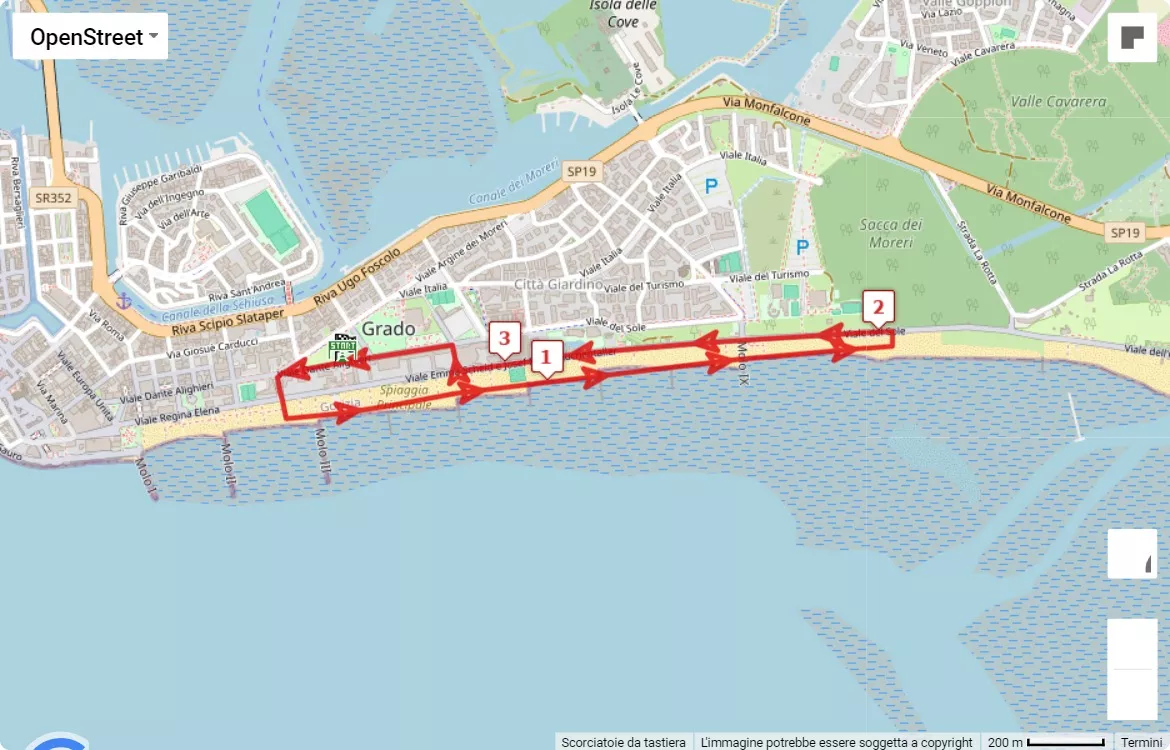 4th Mytho Marathon - The 42,195km of Friuli Venezia Giulia, 3 km race course map