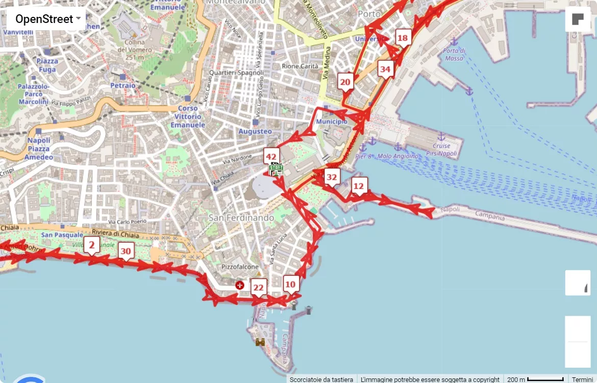 Neapolis Marathon, mappa percorso gara 42.195 km