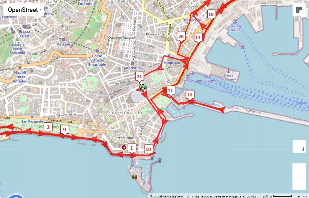 Neapolis Marathon, 21.0975 km race course map