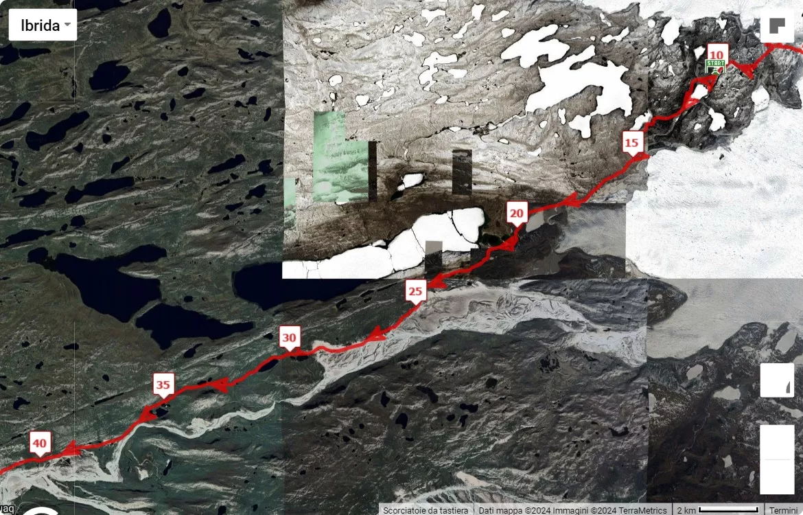 Polar Circle Marathon 2024, 42.195 km race course map