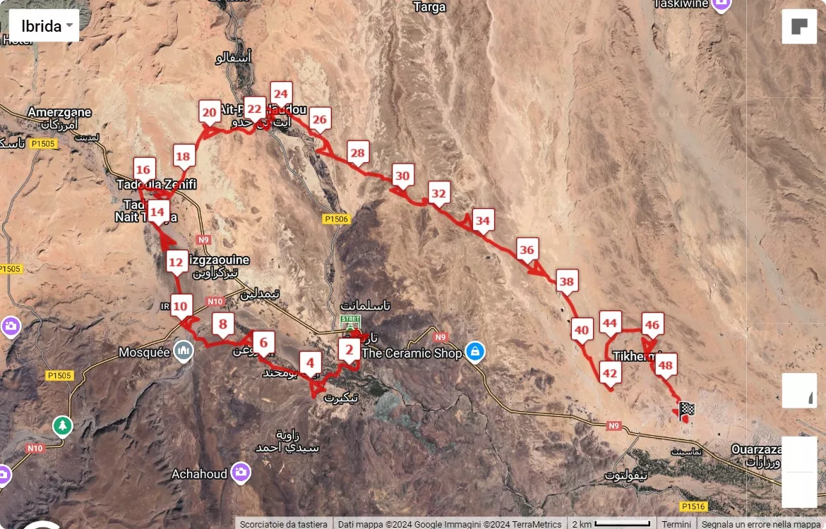 Ultra X Morocco 2024, mappa percorso gara 50 km