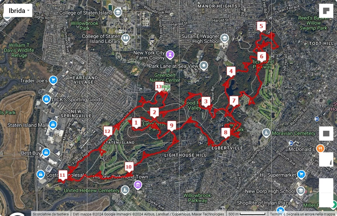 NYC Trail Mix 2024, mappa percorso gara 21.0975 km