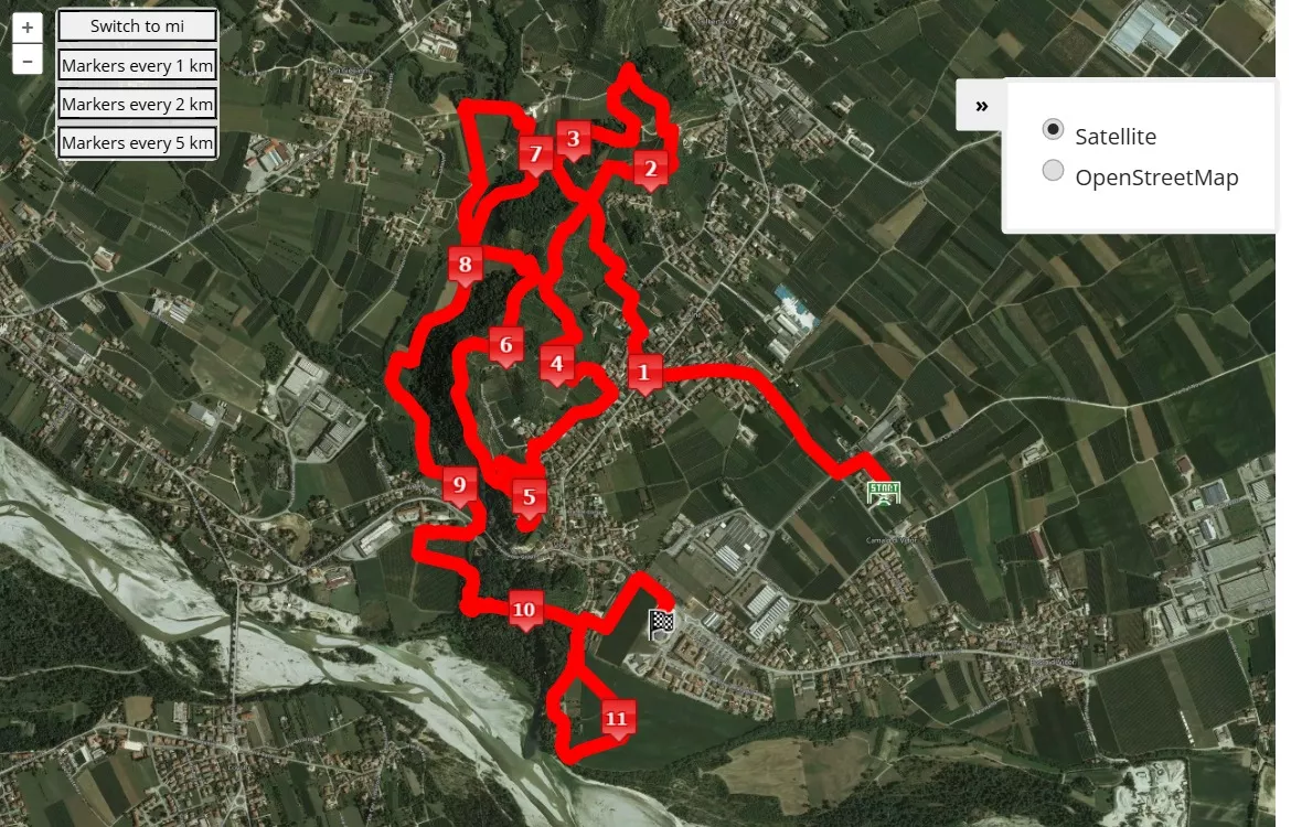 Conegliano Valdobbiadene Prosecco Running Festival 2024: 10 km course map.