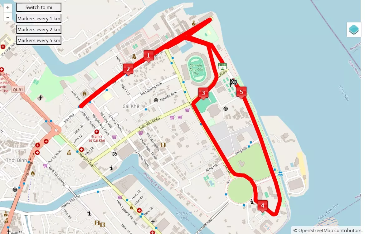 Can Tho Heritage Marathon 2024, mappa percorso gara 5 km