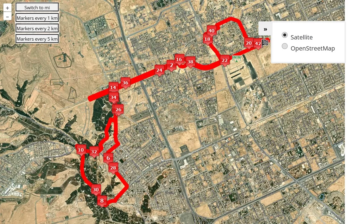 mappa percorso di gara Riyadh Marathon 2025