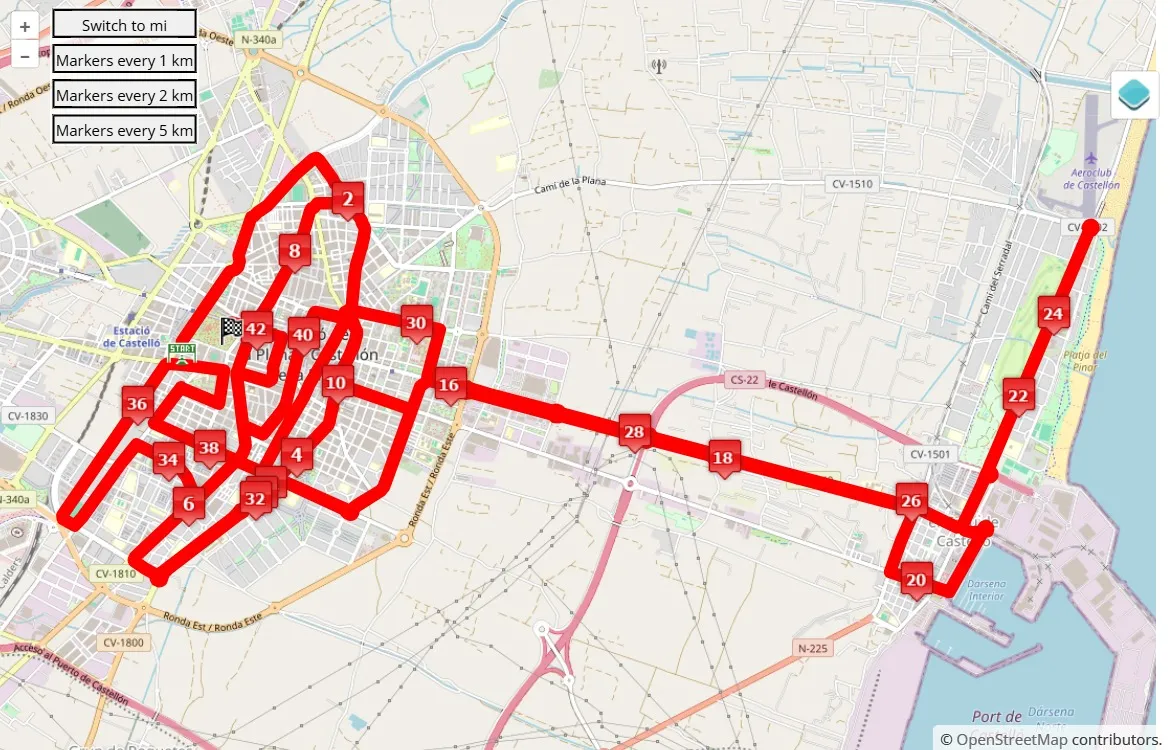 race course map Marató bp Castelló 2025