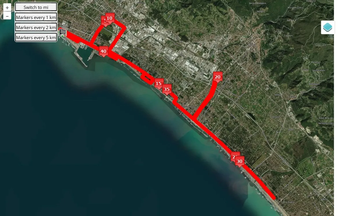 race course map White Marble Marathon 2025