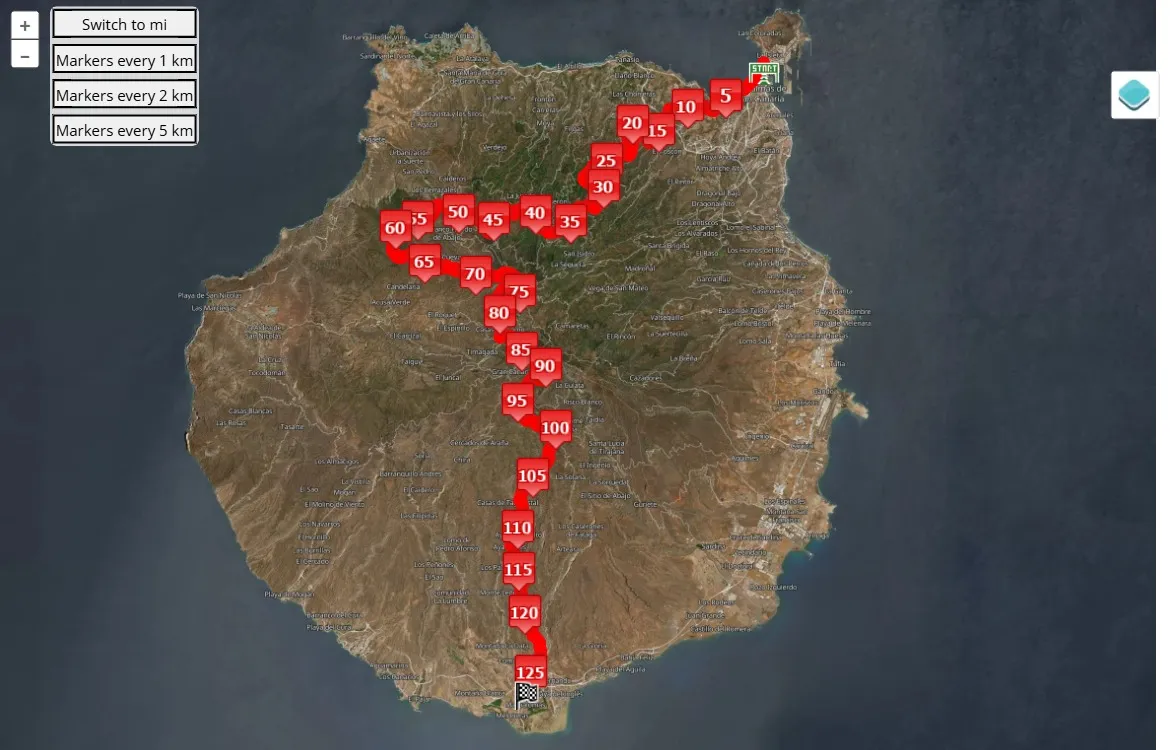 race course map The North Face Transgrancanaria 2025