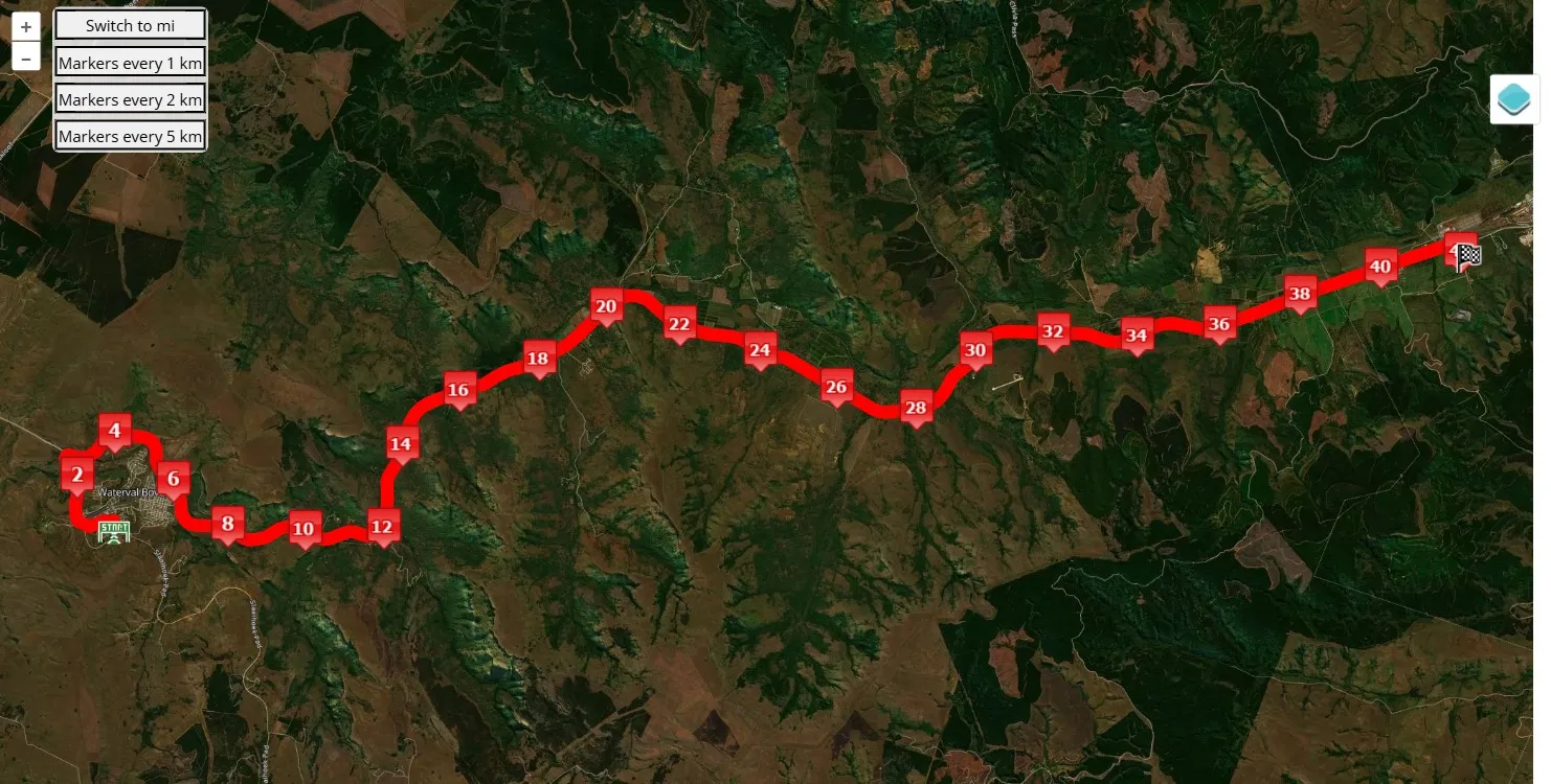 TRAC N4 Elands Marathon 2025, 42.195 km race course map