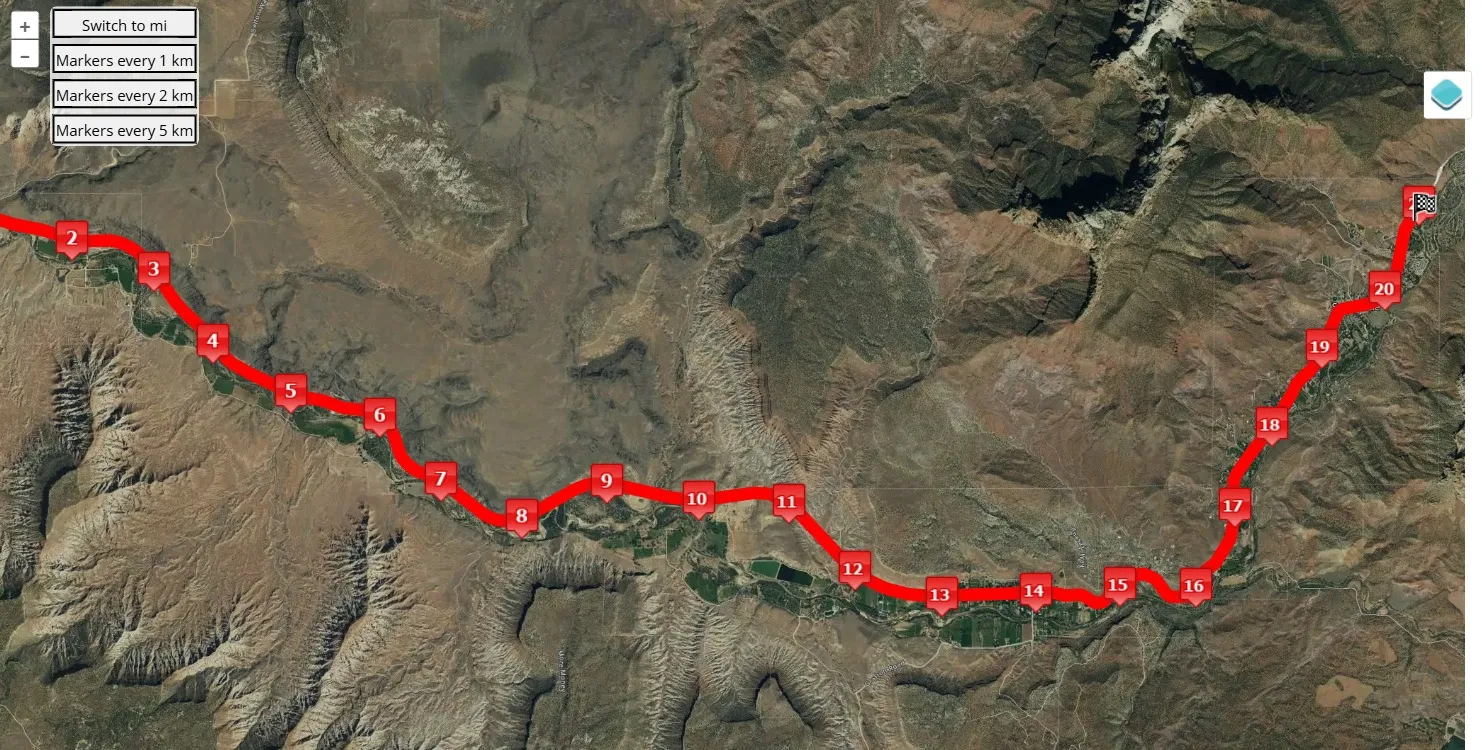 race course map Zion Half Marathon 2025