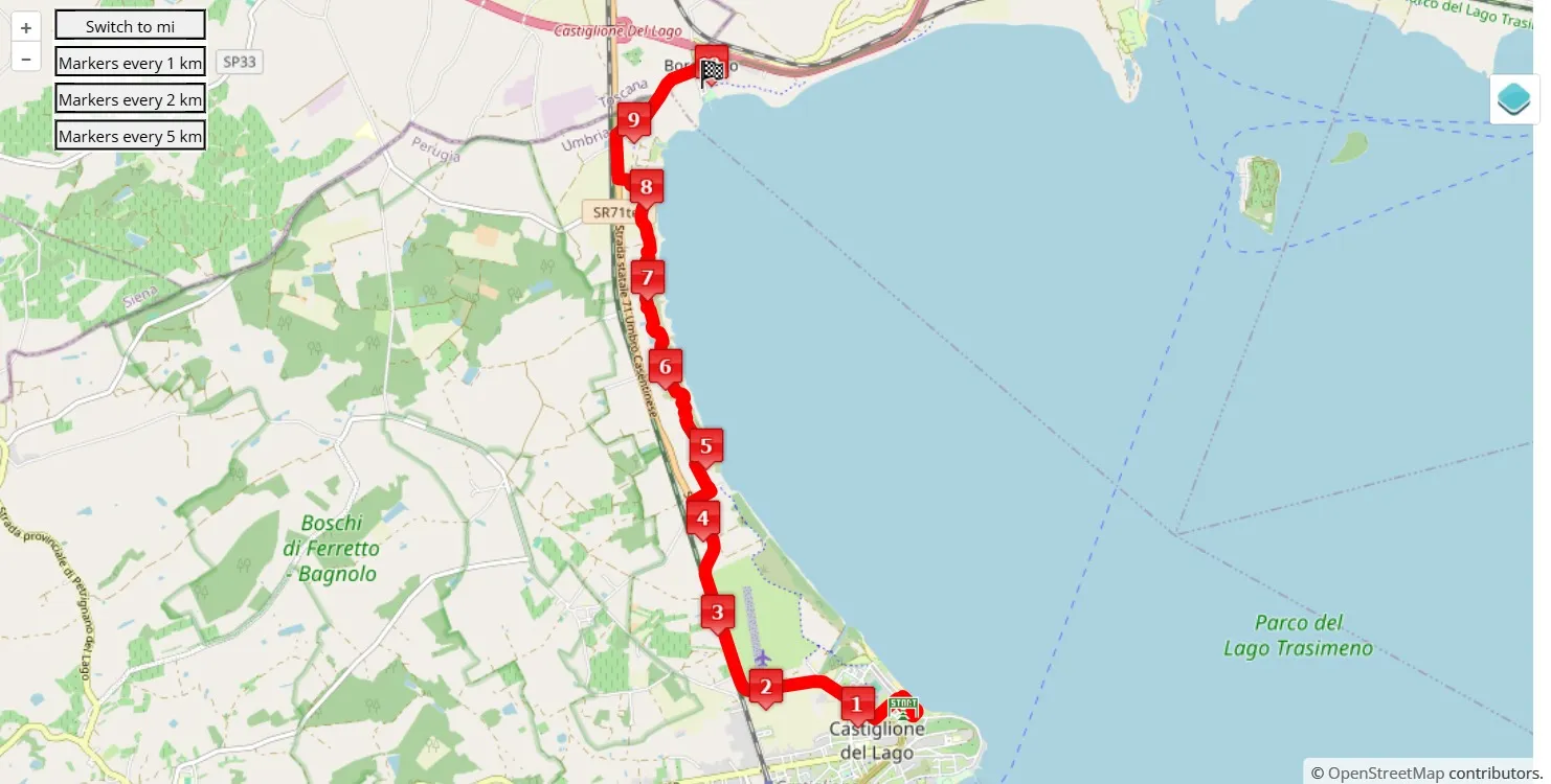 Strasimeno 2025, 10 km race course map