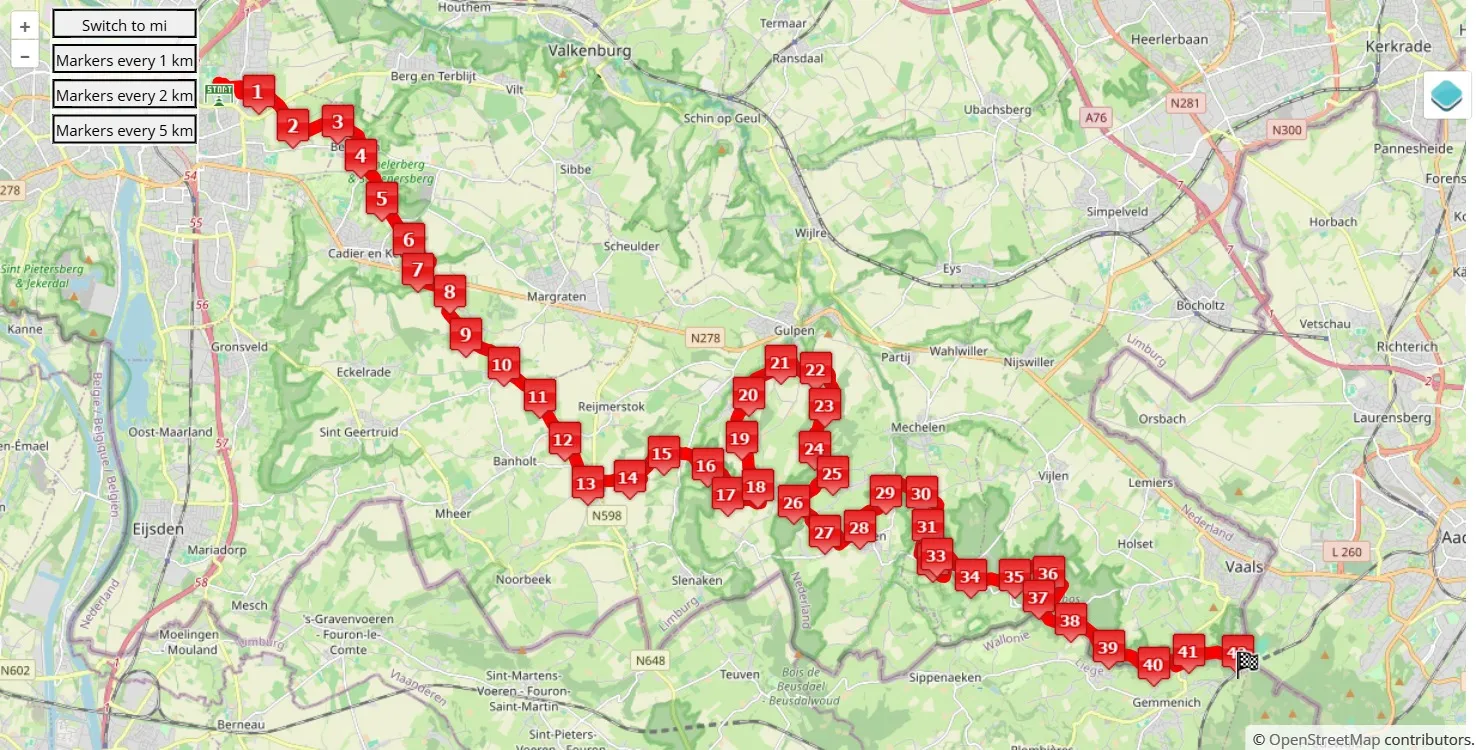 race course map Heuvelland Marathon 2025