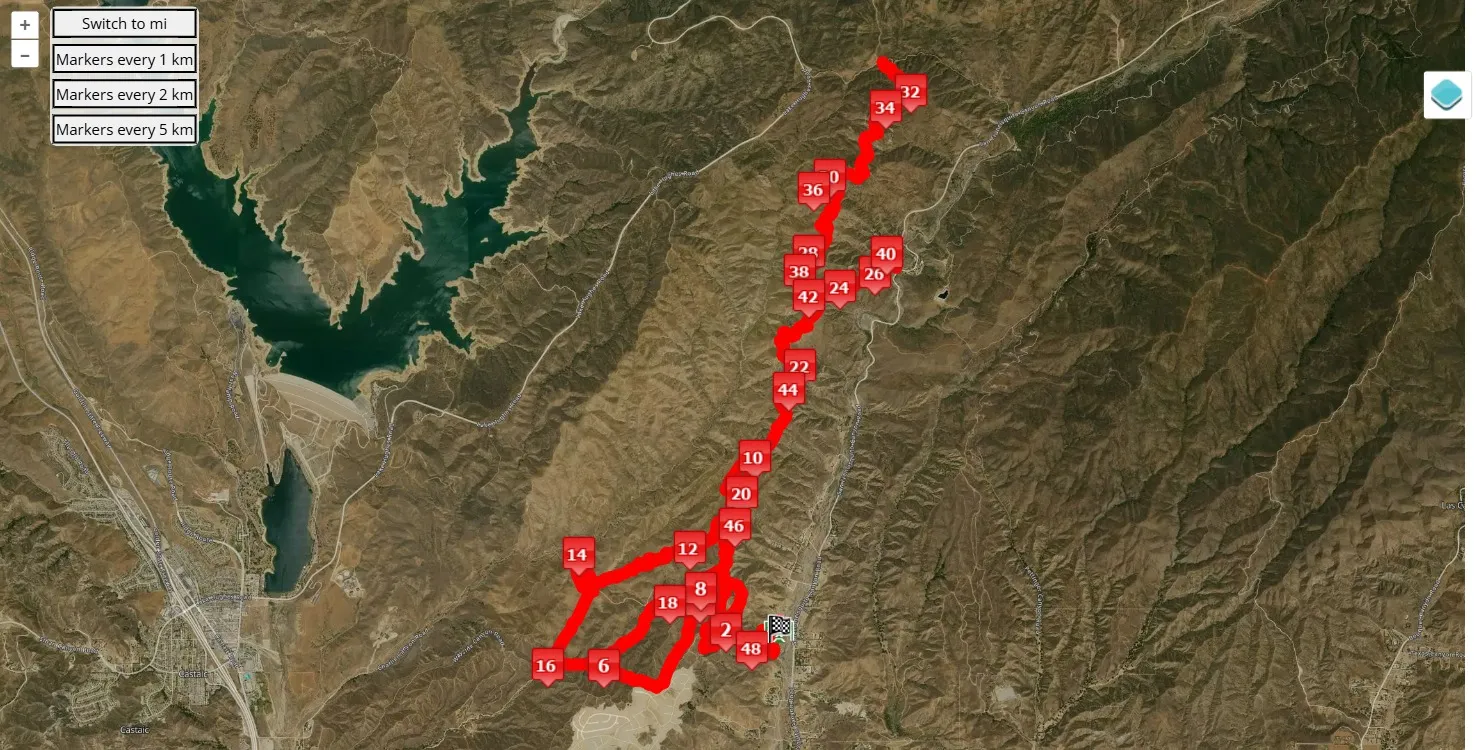 race course map Valencia Trail Race