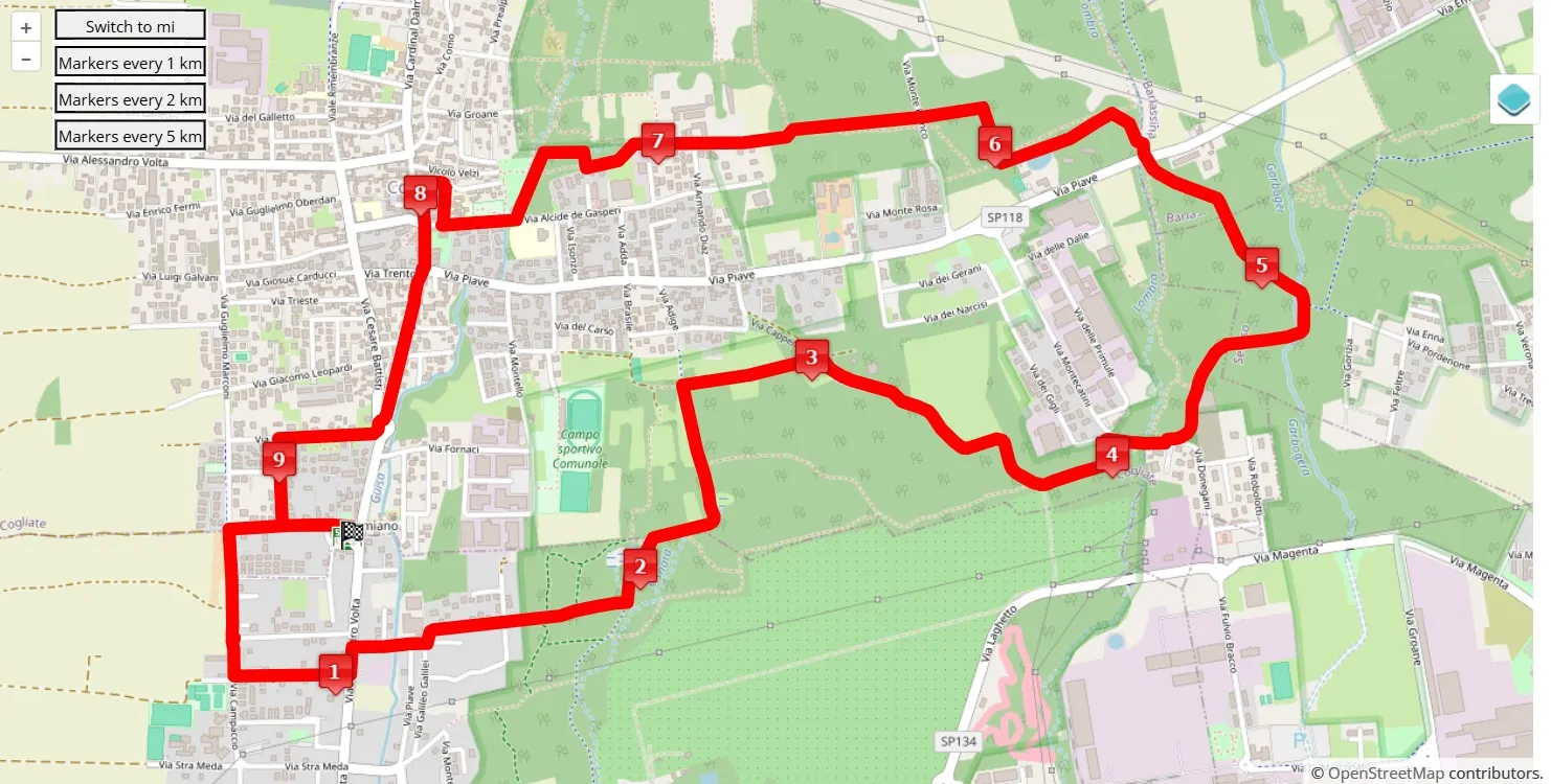 race course map RunDamiano 2025