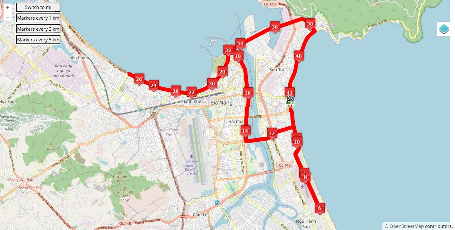 race course map Danang International Marathon 2025