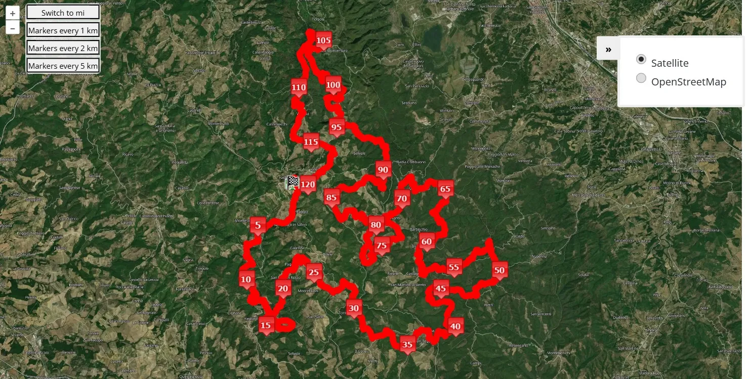 race course map Chianti Ultra Trail 2025