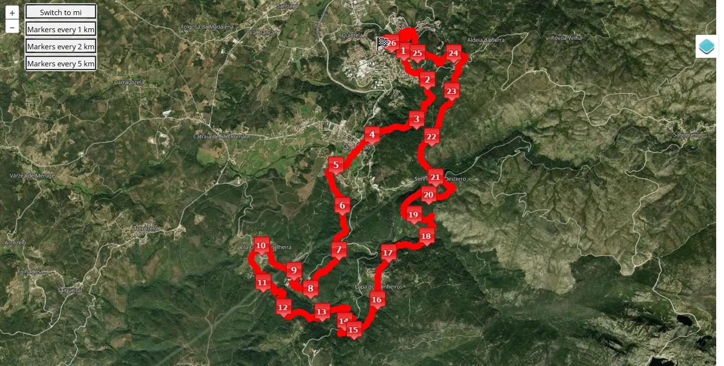 14th Oh Meu Deus, 21.0975 km race course map