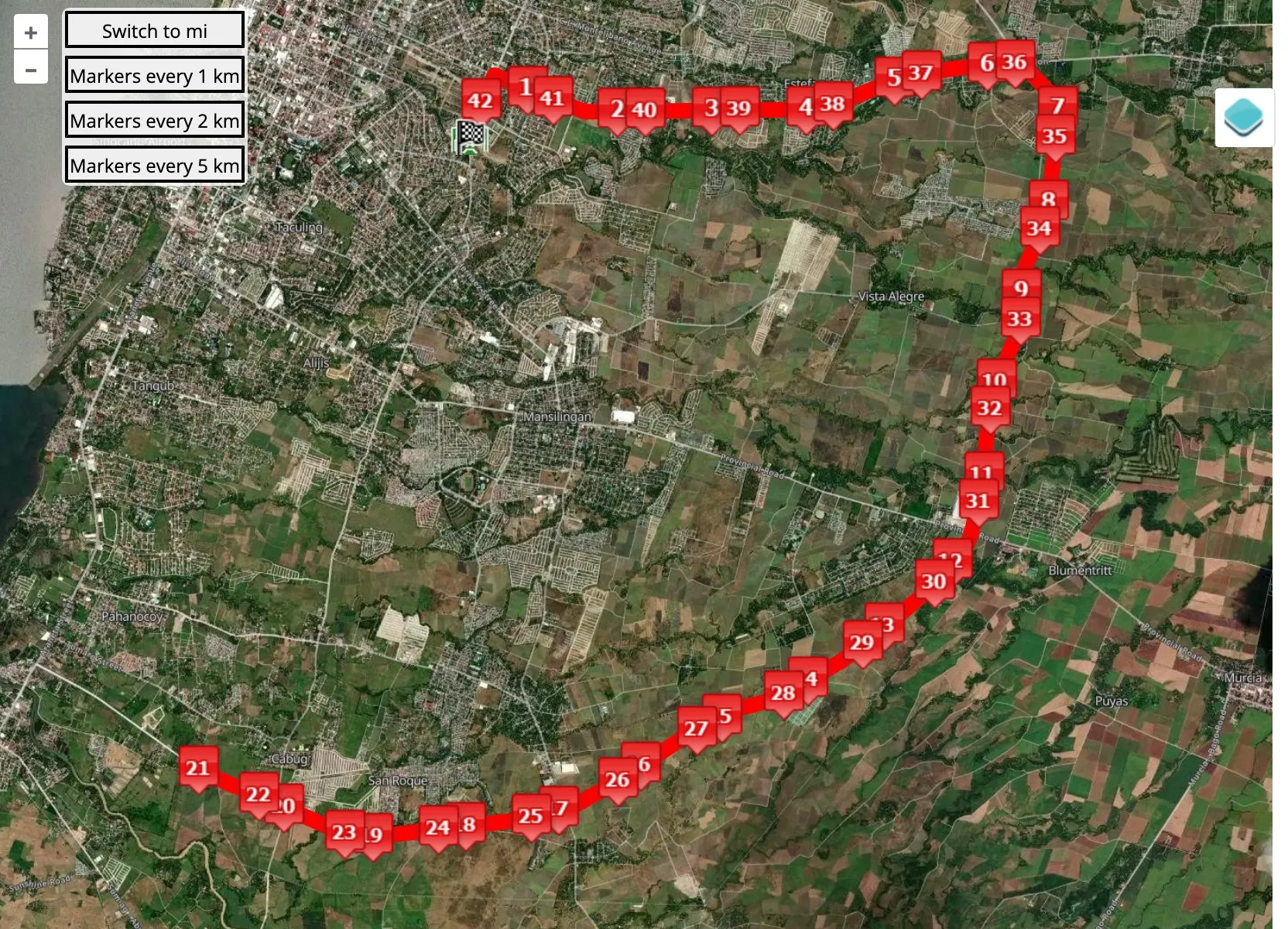 race course map Bacolod City Marathon